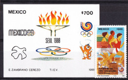 Olympics 1988 - Torch - MEXICO - S/S Imp.+Stamp MNH - Summer 1988: Seoul