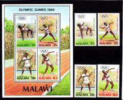 Olympics 1988 - Tennis - MALAWI - S/S+Set MNH - Summer 1988: Seoul