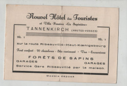 Nouvel Hôtel Des Touristes Tannenkirch Villa Pension La Sapinière  Note Deux Dîners Appartement Petits Déjeuners - Visitenkarten