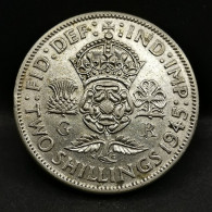 2 SHILLINGS  ARGENT 1945 GEORGE VI ROYAUME UNI / UNITED KINGDOM SILVER - J. 1 Florin / 2 Shillings
