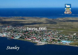 Falklands Islands Stanley Aerial View New Postcard - Isole Falkland