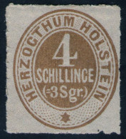4 Shillinge Gelbbraun - Schleswig Holstein Nr. 25 Ungebraucht Ohne Gummi - Signiert - Schleswig-Holstein