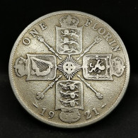 1 FLORIN  ARGENT 1921 GEORGE V ROYAUME UNI / UNITED KINGDOM SILVER - J. 1 Florin / 2 Schillings