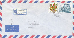 Iceland Registered Air Mail Cover Sent To Denmark Reykjavik 3-1-1985 ?? - Covers & Documents