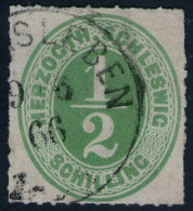 Hadersleben 9/5 66 Auf 1 1/4 Shillinge Grün - Schleswig Holstein Nr. 13 - Signiert - Schleswig-Holstein