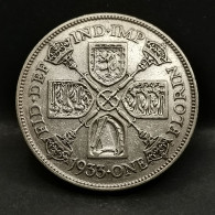 1 FLORIN  ARGENT 1933 GEORGE V ROYAUME UNI / UNITED KINGDOM SILVER - J. 1 Florin / 2 Shillings