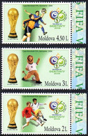 Moldavie Moldova 0477/79 Mondial Football Germany 2006 - 2006 – Alemania