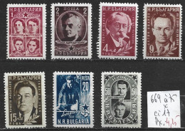 BULGARIE 669 à 75 * Côte 17 € - Unused Stamps