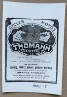 THOMANN, Nanterre - Accessoires Cycles - 15 X 10 Cm. (REPRO PHOTO! Zie Beschrijving, Voir Description, See Description)! - Cycling