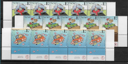 TIMBRE STAMP ZEGEL ISRAEL PETIT LOT 5 X 1367-69  XX - Neufs (avec Tabs)