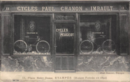 91-ETAMPES- CYCLES PAUL CHANON ET IMBAUT- 11 PLACE NOTRE-DAME MAISON FONDEE EN 1892 - Etampes