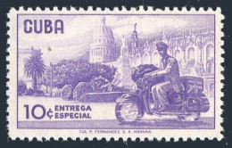 Cuba E28,MLH. View In Havana,Messenger-Bicyclist,1960 - Ongebruikt