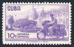 Cuba E28,MLH. View In Havana,Messenger-Bicyclist,1960 - Nuevos