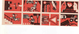 Slovakia - 10 Matchbox Labels - Road Safety, Donate Blood, Auto, Bike, Tractor,.. - Boites D'allumettes - Etiquettes