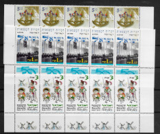 TIMBRE STAMP ZEGEL ISRAEL PETIT LOT 5 X 11351-1402-1405  XX - Unused Stamps (with Tabs)