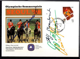 Olympics 1988 - Equestrian - SOUTH KOREA - FSC Cover With Signature - Ete 1988: Séoul