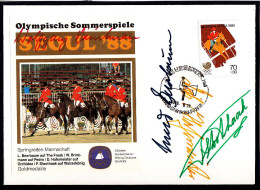 Olympics 1988 - Equestrian - SOUTH KOREA - FSC Cover With Signature - Summer 1988: Seoul