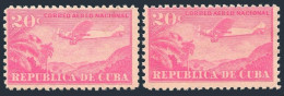 Cuba C14 Car Rose, MNH. Michel 90. Air Post 1931. Airplane, Coast Of Cuba. Palm. - Neufs