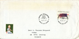 Finland Cover Sent To Denmark Helsinki 16-12-1977 Single Franked RED CROSS Special Christmas Postmark And Christmas Seal - Cartas & Documentos