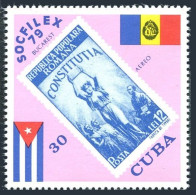 Cuba C322, MNH. Michel 2436. SOCFILEX-1979, Bucharest, Flags, Stamp. - Nuevos