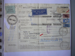 Avion / Airplane / Bolletino Di Spedizione / Airmail From Verone To Brussels / Nov 30, 58 - Airmail