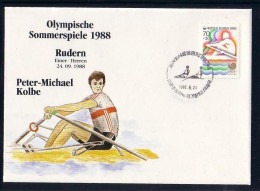 Olympics 1988 - Rowing - Kolbe - SOUTH KOREA - FDC Cover - Zomer 1988: Seoel