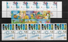 TIMBRE STAMP ZEGEL ISRAEL PETIT LOT 5 X 1420 1496 ET 3X 1455-57  XX - Nuovi (con Tab)