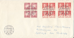 Greenland Cover Sent To Denmark Qutdleq 21-1-1978 With 3 X Block Of 4 Stamps - Other & Unclassified