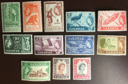 Sarawak 1955 - 1959 Definitives Set To 50c All Wildlife Issues Birds Animals Turtles Trees MNH - Sarawak (...-1963)