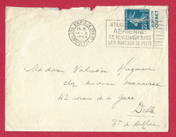 !!! 25C SEMEUSE AVEC PUBLICITÉ BISCUIT OLIBET SUR LETTRE DE 1924, RARE - Brieven En Documenten