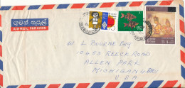 Sri Lanka Air Mail Cover Sent To USA 20-12-1978 Topic Stamps - Sri Lanka (Ceylon) (1948-...)