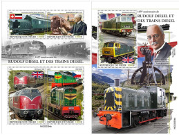 Niger 2023 165th Anniversary Of Rudolf Diesel & Diesel Trains Set Of 2 Block's MNH - Niger (1960-...)