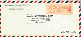 Japan Air Mail Cover With Red Meter Cancel Sent To Denmark Kasumigaseki 24-8-1967 - Airmail