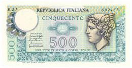 500 LIRE BIGLIETTO DI STATO MERCURIO 20/12/1976 FDS - Sonstige & Ohne Zuordnung