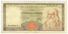 50000 LIRE BANCA D'ITALIA LEONARDO DA VINCI MEDUSA 03/07/1967 BB- - Autres & Non Classés