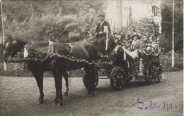 Luchon * Carte Photo * Jour De Fête * Carnaval Char Corso Fleuri * Mi Carême Cavalcade * 1913 - Luchon