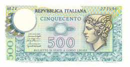 500 LIRE BIGLIETTO DI STATO MERCURIO 20/12/1976 FDS - Andere & Zonder Classificatie