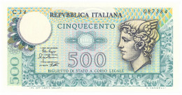 500 LIRE BIGLIETTO DI STATO MERCURIO 02/04/1979 FDS - Otros & Sin Clasificación