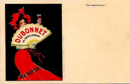 CPA Publicité Publicitaire Réclame Alcool Non Circulé DUBONNET Art Nouveau éventail - Publicidad