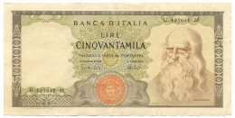 50000 LIRE BANCA D'ITALIA LEONARDO DA VINCI MEDUSA 04/02/1974 QSPL - Otros & Sin Clasificación
