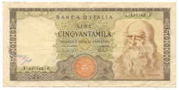 50000 LIRE BANCA D'ITALIA LEONARDO DA VINCI MEDUSA 16/05/1972 BB - Sonstige & Ohne Zuordnung