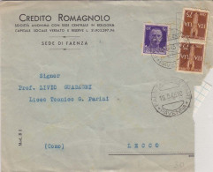 LL - Da Faenza  Lettera L. 2 Imperiale + Posta Aerea - Storia Postale