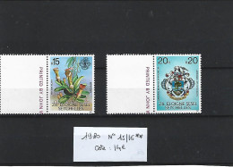 SEYCHELLES ELOIGNEES N° 15 / 16 ** MNH BORD DE FEUILLE  ARMOIRIES ORCHIDEES - Seychelles (1976-...)