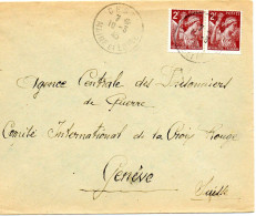 FRANCE.1945."IRIS ". POUR C.I.C.R.GENÈVE (SUISSE) - 1939-44 Iris