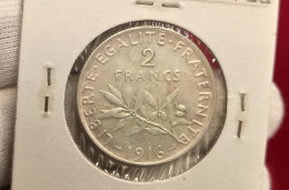 Francia France 2 Francs 1916 A Paris Km 845.1 Plata - 898-923 Karel III De Eenvoudige