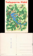 Ansichtskarte Pöhl Landkarte: Talsperre Pöhl 1969 - Pöhl