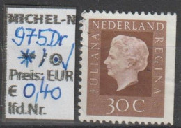 1972 - NIEDERLANDE - FM/DM "Königin Juliana" 30 C Dkl'rotbraun - *  Ungebraucht - S. Scan (975Dr* Nl) - Ongebruikt