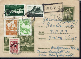 Bulgarie. Affranchissement Multiple Sur Enveloppe  Entier Postal 20 CT De Pleven, Du 2-IX-58, Pour Berlin. B/TB. - Enveloppes