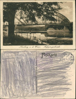 Ansichtskarte Nienburg/Weser Fußgängerbrücke 1917 - Nienburg