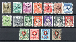 Switzerland 1938 Set Overprinted Service Stamps (Michel D 28/45) MNH - Service